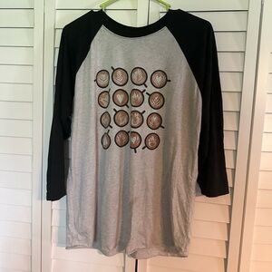 Gray and Black Graphic coffee Shirt